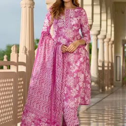 KALINI Printed Pure Cotton Kurta Set-picture-1