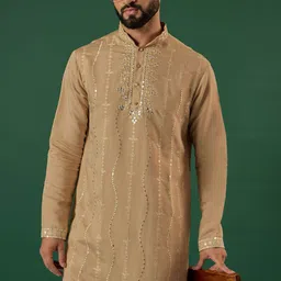 Anouk Floral Embroidered Sequinned Mandarin Collar Straight Kurta-26
