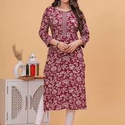 PURSHOTTAM WALA Women Printed Gotta Patti Floral Kurta-image-79