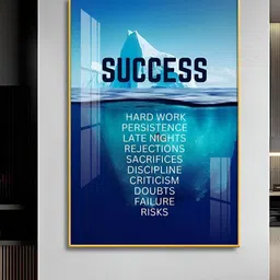 THE NEXT DECOR Blue Perseverance Pro Glass Finish Vertical Wall Art-image-95