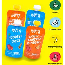 Happa Organic Fruit and Grain Puree Kids Food Pack of 4 - 100 gm each-23