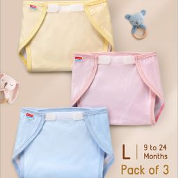 Babyhug Waterproof Nappy Large  Size Set of 3 - Yellow Pink Blue-picture-23