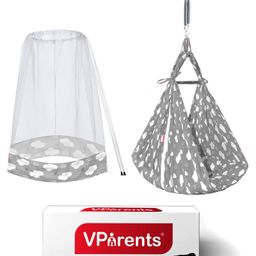 VParents Sunny Baby Swing Cradle With Mosquito Net & Spring  - Grey-19