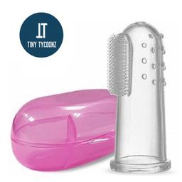Tiny Tycoonz Soft Silicone Finger Toothbrush - Pink-56