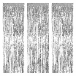 ZyozI Foil Fringe Curtains Photo Backdrop Pack Of 3 - Silver-image-37
