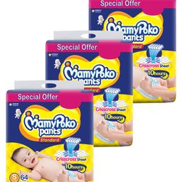 MamyPoko Pants Standard Pant Style Diapers  (Small) 64 - (Pack of 3)-image-39