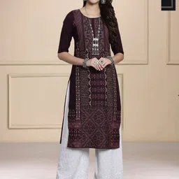 HERE&NOW Women Pack of 2 Ethnic Motifs Printed Crepe Kurta-image-96