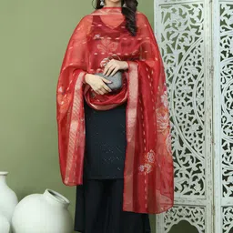 Jompers Women Embroidered Regular Sequinned Kurta with Palazzos & With Dupatta image 5