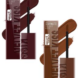 Ramp Walk Velvet Kiss Set Of 2 Liquid Lipstick - 3.5 ml Each - Maroon - Chocolate Brown-38