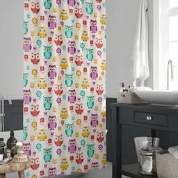 ArtzFolio Off White & Yellow Printed Waterproof Shower Curtain-13