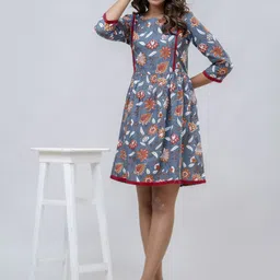 A&K Women Floral Print A-Line Dress-picture-36