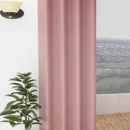 Yellow Weaves Rose Gold Black Out Long Door Curtain-image-2
