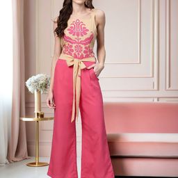 Zima Leto Women Printed Sleeveless Square Neck Basic Jumpsuit-10