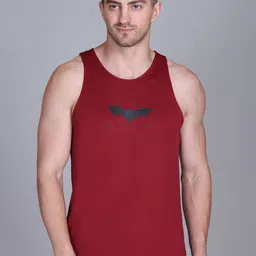 Antiloop Chest Printed Tank Gym Vest Vest-02BatMaroon-M-image-87