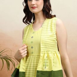 Vishudh Geometric Printed Fit and Flare Midi Dress-image-0