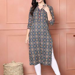 Rajnandini Ethnic Motifs Printed Pure Cotton Kurta-image-75