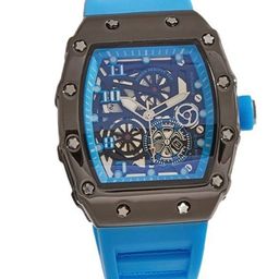 Poshi Men Fashion Sports Quartz Waterproof Hollow Design with Silicone Strap-13