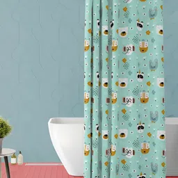 ArtzFolio Green & White Printed Waterproof Shower Curtain-image-23