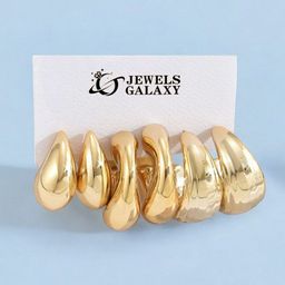 Jewels Galaxy Contemporary Half Hoop Earrings-image-62