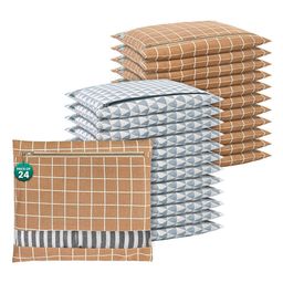 Kuber Industries Brown 24 Pieces Printed Cotton Drawer Organisers-12