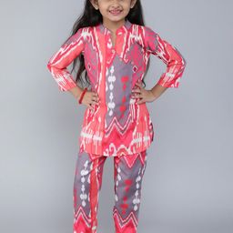 NIVUDI Girls Pink Kurta Sets-image-47