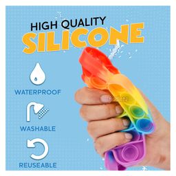 Fiddlerz Cartoon Shaped Stress Relieving Silicone Pop It Fidget Toy - Multicolor image 2
