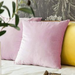 Shadowkart Pink 2 Pieces Velvet Square Cushion Covers-image-24