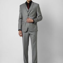 Van Heusen Checked Slim Fit Single Breasted Notched Collar 3-Piece Suit-image-2