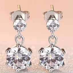 MYKI Silver Plated Stainless Steel Contemporary Drop Earrings-image-65
