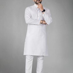 DVILLA Men Cotton Solid Straight Kurta-image-60