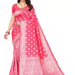 KALINI Ethnic Motifs Woven Design Zari Pure Silk Banarasi Saree-image-88