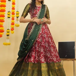 Fabcartz Semi-Stitched Lehenga & Unstitched Blouse With Dupatta-picture-11