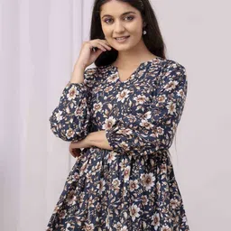 NISHABD Women Floral Printed Pure Cotton Top-image-25