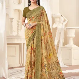 Reboot Fashions Floral Pure Georgette Maheshwari Saree-image-87