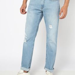 GAP Men Slim Fit Mid-Rise Mildly Distressed Light Fade Stretchable Boomerang Jeans-image-57