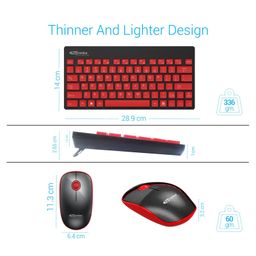 Portronics Key2 POR-372 Wireless Keyboard and Mouse Combo - Red Black image 3