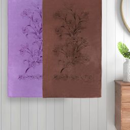 Myntra Elegant Homes Purple & Brown 2 Printed Cotton 300 GSM Bath Towel-image-68