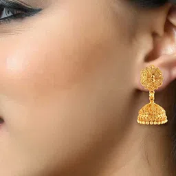 DIVASTRI Gold-Plated Dome Shaped Jhumkas-58