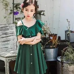 StyleCast x Revolte Girls Asymmetric Neck Fit & Flare Dress-image-83