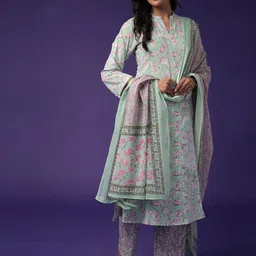 ZARI Floral Printed Pure Cotton Unstitched Dress Material-image-42