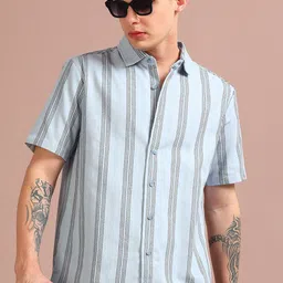 StitchX Men Comfort Striped Casual Shirt-image-78