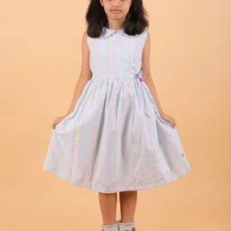 CALYX CLOTHING Girls Striped Fit & Flare Dress-picture-15