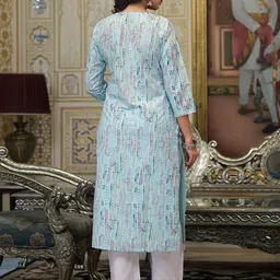 Label Khoj Embroidered Thread Work Pure Cotton Kurta With Trousers And Dupatta image 4