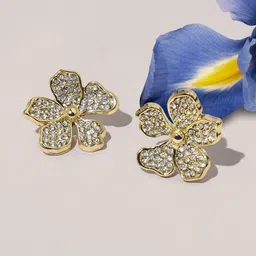 Accessorize London Floral Crystal Studs-34