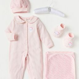Juniors by Babyshop Girls 5-Pcs Cat Applique Cotton Baby Apparel Gift Set-image-24