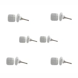 Indianshelf 6Pcs White Textured Ceramic Knobs-image-50