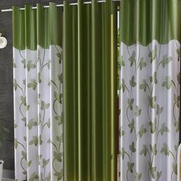 Galaxy Home Decor Green 2 Pieces Floral Window Curtain-image-75