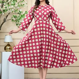 SHOOLIN Women Ethnic Motifs Printed Mandarin Collar Kurta-image-6