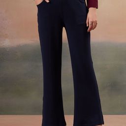 FITHUB Women Flared High-Rise Formal Trousers-picture-3