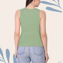 SSTAIR Women Ribbed Cut Out Keyhole Neck Tank Regular Top-picture-44